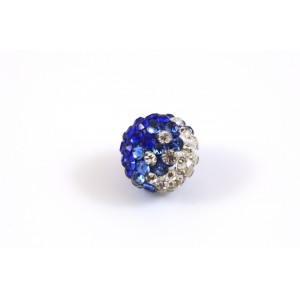  PAVE BEAD,10MM GRADUATED CRYSTAL CLEAR TO BLUE